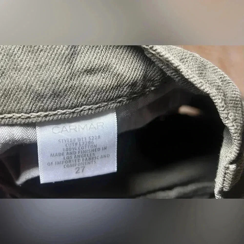 Carmar Los Angeles Denim Women's Army Green Ripped Shorts, Size 27,Rare,Vintage - Picture 5 of 8